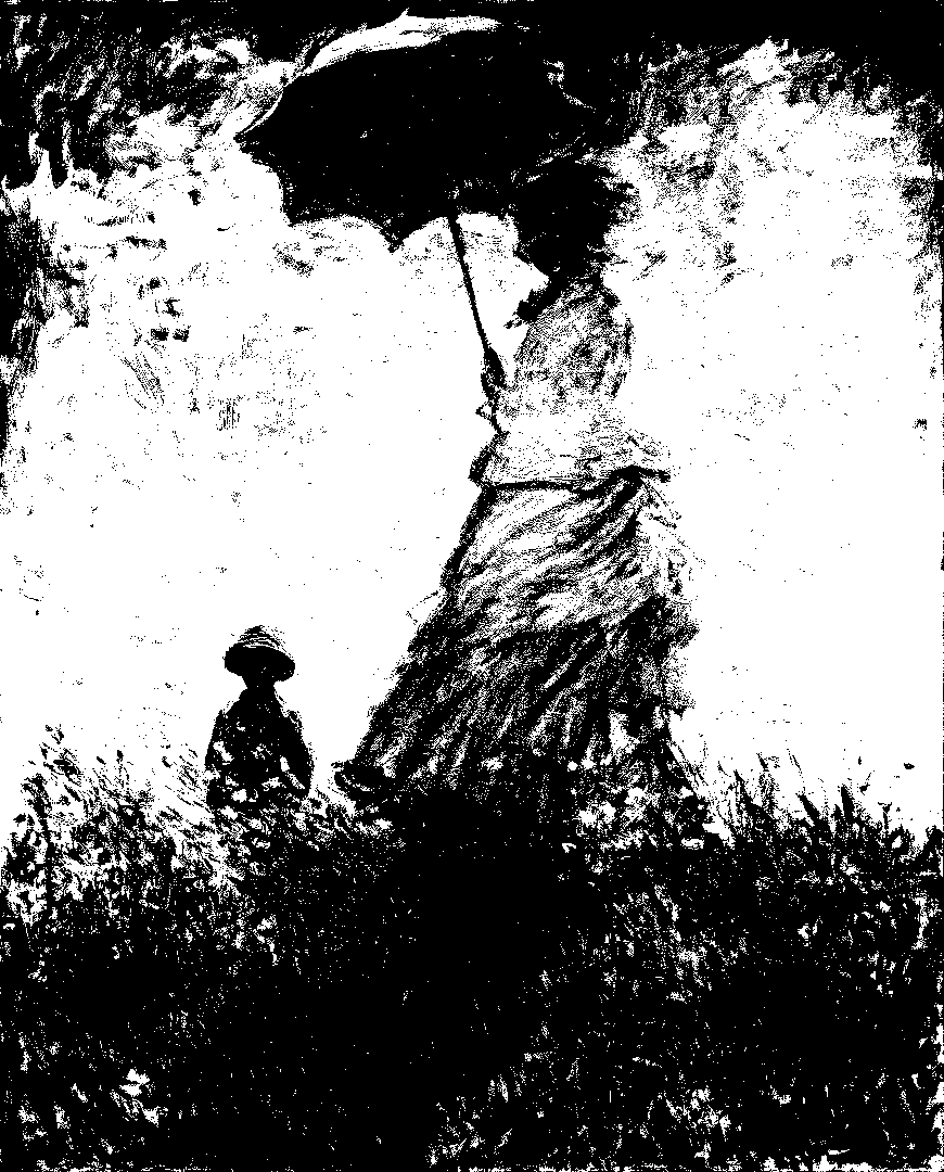 Monet's Women with a Parasol with Maximum Contrast