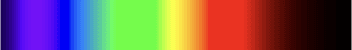 The visible spectrum from violet to red