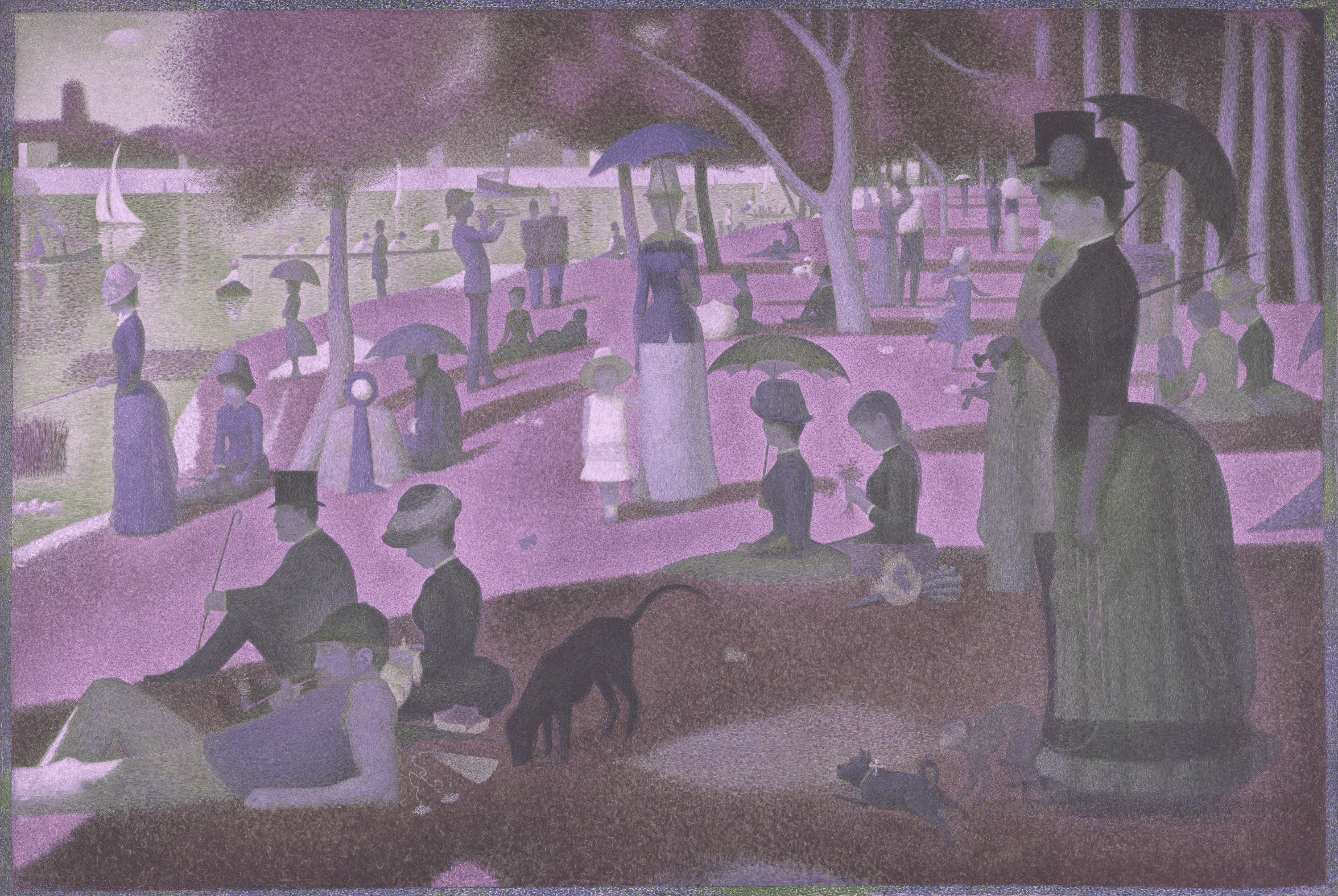 Georges Seurat's A Sunday on La Grande Jatte—1884 after the matrix color changes