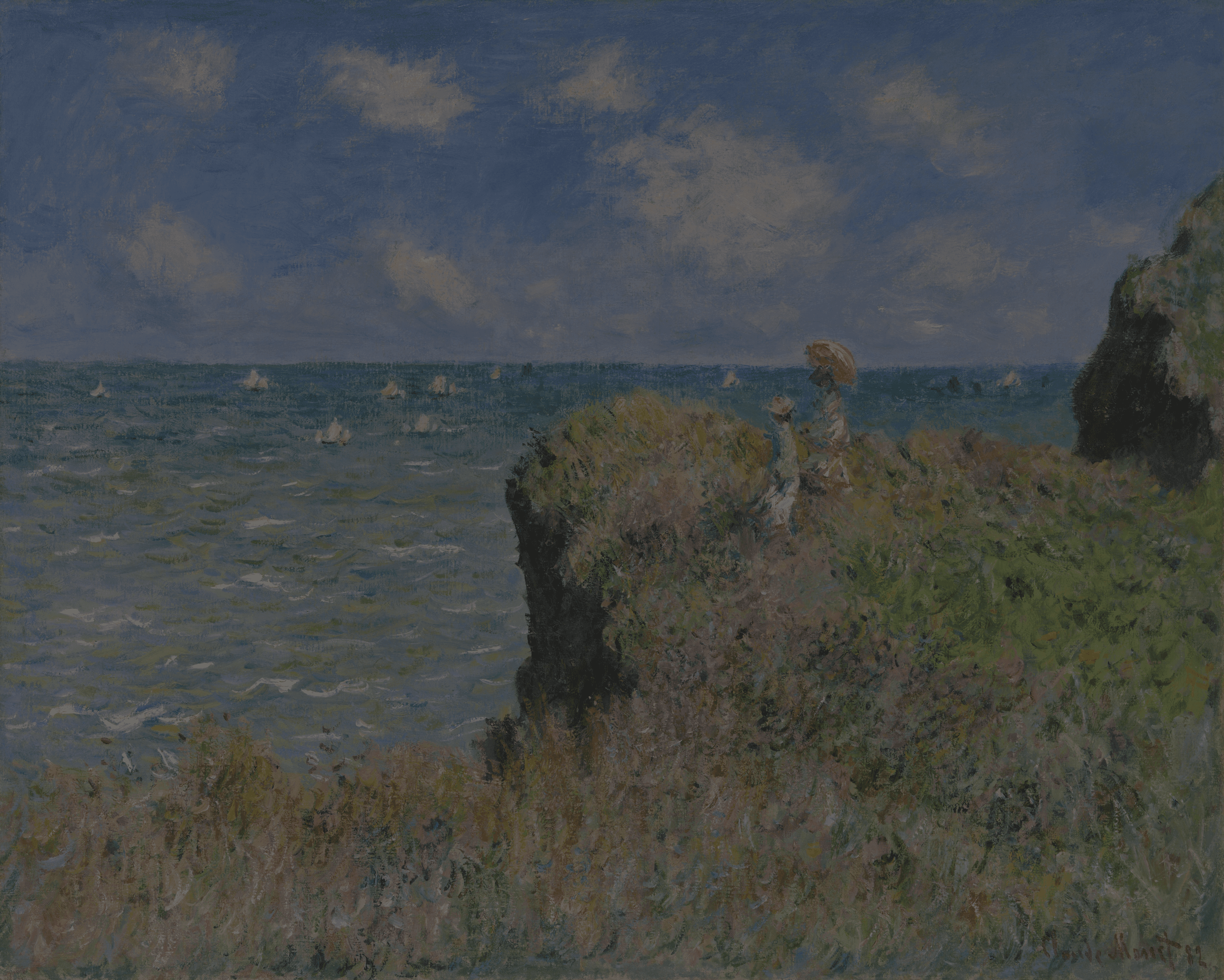Cliff Walk at Pourville with an exposure adjustment of negative two steps
